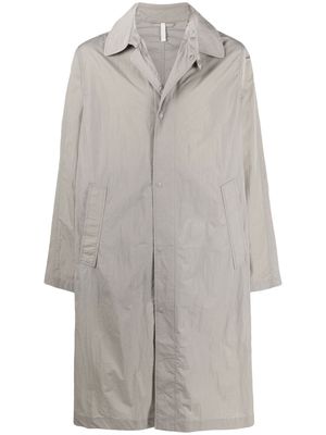 Sunflower hooded button-up trench coat - Grey