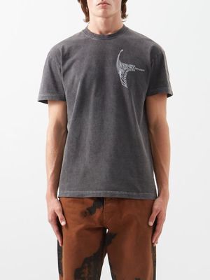 Sunflower - Logo-print Cotton-jersey T-shirt - Mens - Black