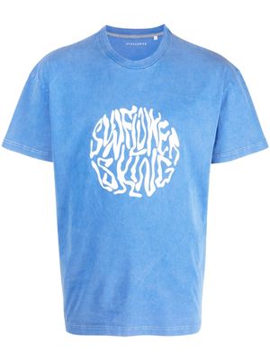 Sunflower logo-print crew-neck T-shirt - Blue