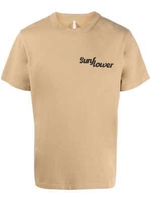 Sunflower logo-print organic-cotton T-shirt - Brown