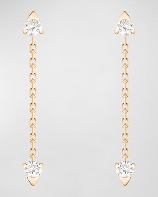 Sunlight 18K Rose Gold Diamond Chain Drop Earrings