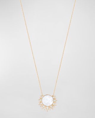 Sunlight 18k Rose Gold Mother of Pearl & Diamond Pendant Necklace