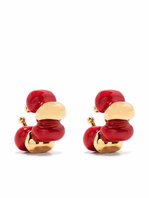 Sunnei bead-embellished hoop earrings - Red