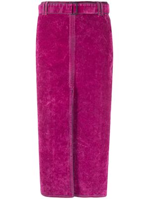 Sunnei belted cotton midi skirt - Pink