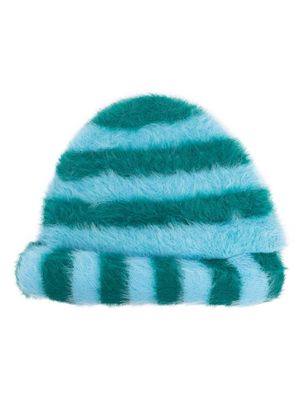Sunnei brushed-effect striped beanie - Blue