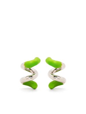 Sunnei colour-block wrap earrings - 7512 Silver Fern Green