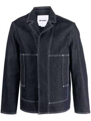 Sunnei concealed-fastening denim cotton jacket - Blue