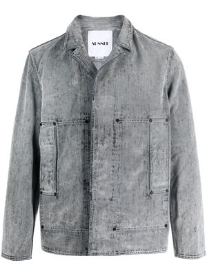 Sunnei concealed-fastening denim cotton jacket - Grey