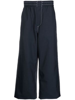 Sunnei contrast-stitch elasticated-waist trousers - Blue