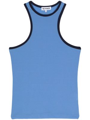 Sunnei contrasting-trim sleeveless top - Blue