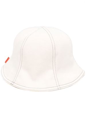 Sunnei cotton striped bucket hat - Neutrals