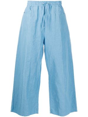 Sunnei crinkled wide-leg trousers - Blue