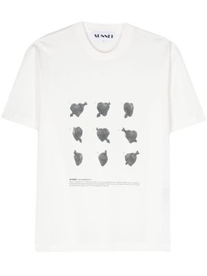 Sunnei Cuori-di-Pietra-print cotton T-shirt - White