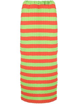 Sunnei Curled striped midi skirt - Orange