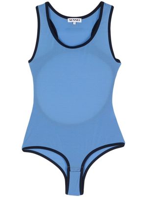 Sunnei cut-out-detail jersey bodysuit - Blue