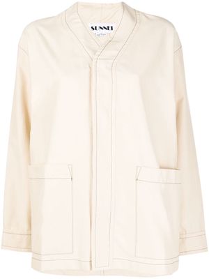 Sunnei decorative-stitch buttoned top - Neutrals