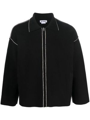 Sunnei decorative-stitching zip-up sweatshirt - Black