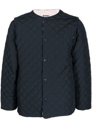 Sunnei detachable-sleeve quilted jacket - Blue