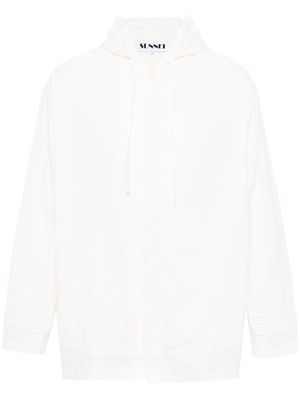 Sunnei drawstring-hood cotton shirt - Neutrals