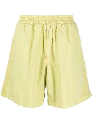 Sunnei elasticated-waistband crinkled shorts - Green