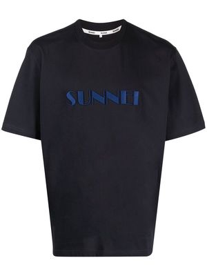 Sunnei embroidered-logo cotton T-Shirt - Blue