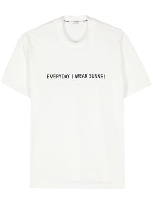 Sunnei embroidered-logo cotton T-shirt - White