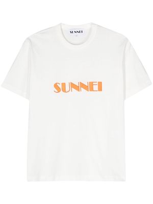 Sunnei embroidered-logo organic-cotton T-shirt - White