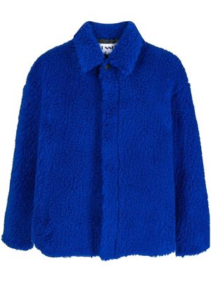Sunnei faux-fur button-up jacket - Blue
