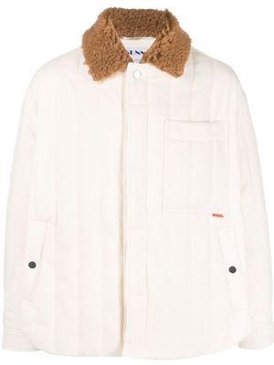 Sunnei faux-shearling collar padded jacket - White
