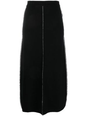 Sunnei fine-knit contrast-stitching skirt - Black