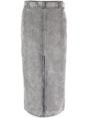 Sunnei flocked-finish denim skirt - Grey