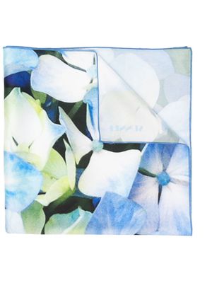 Sunnei floral-print squared scarf - Blue