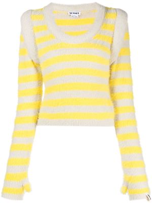 Sunnei Fluffy striped jumper - Yellow