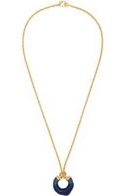 Sunnei Gold & Navy Rubberized Pendant Necklace