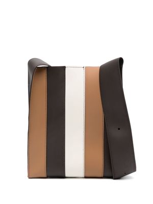 Sunnei Gomma7 striped shoulder bag - Brown