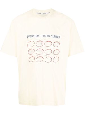 Sunnei graphic-print cotton T-shirt - Neutrals