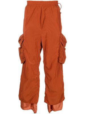 Sunnei grid-pattern cargo pants - Orange