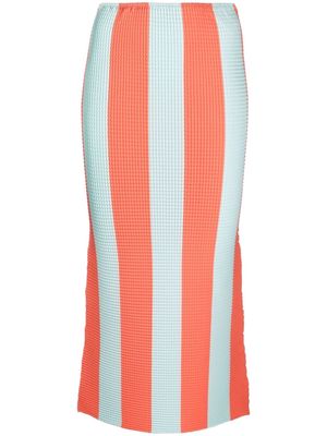 Sunnei high-waisted striped midi skirt - Blue
