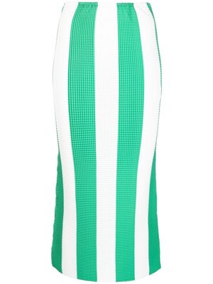 Sunnei high-waisted striped midi skirt - Green