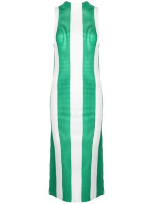 Sunnei horizontal-pattern print midi dress - Green