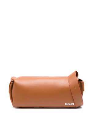 Sunnei Labauletto leather shoulder bag - Brown