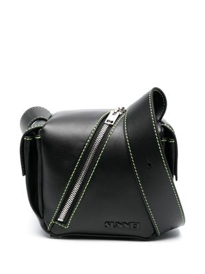 Sunnei Lacubetto leather shoulder bag - Black