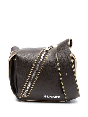 Sunnei Lacubetto leather shoulder bag - Brown