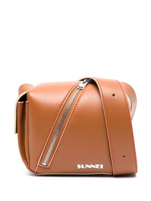 Sunnei Lacubetto leather shoulder bag - Orange