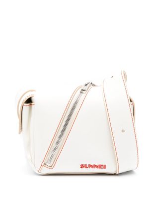 Sunnei Lacubetto logo-plaque shoulder bag - White
