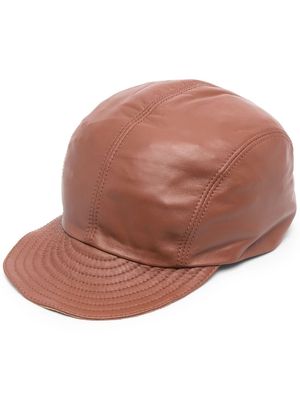 Sunnei leather baseball cap - Brown