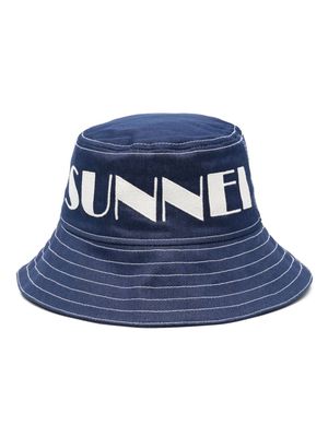 Sunnei logo-embroidered bucket hat - Blue