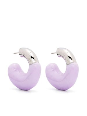 Sunnei logo-engraved small-hoop design earrings - Purple