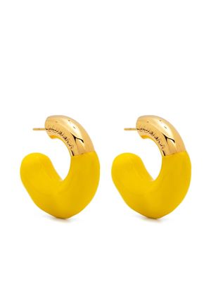 Sunnei logo-engraved small-hoop design earrings - Yellow