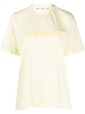 Sunnei logo-print detail T-shirt - Yellow